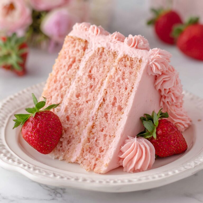 Strawberry Layer Cake with Strawberry Buttercream Recipe