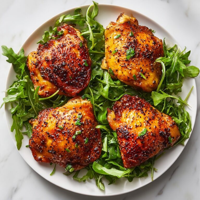 Oven Baked Chicken Thighs with Honey Mustard and Garlic Recipe