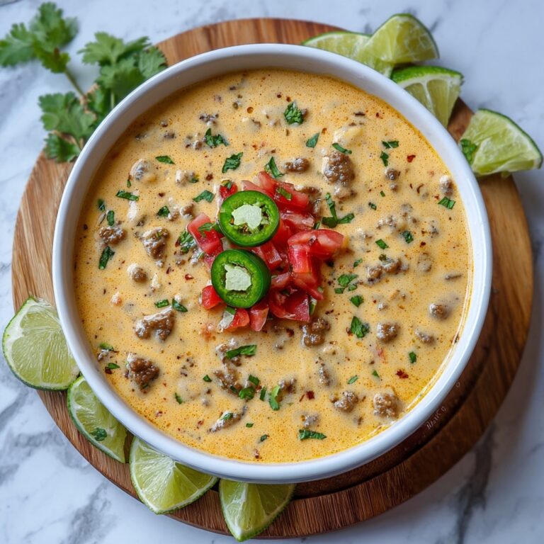 Smoked Queso Dip with Ground Beef and Spicy Peppers Recipe