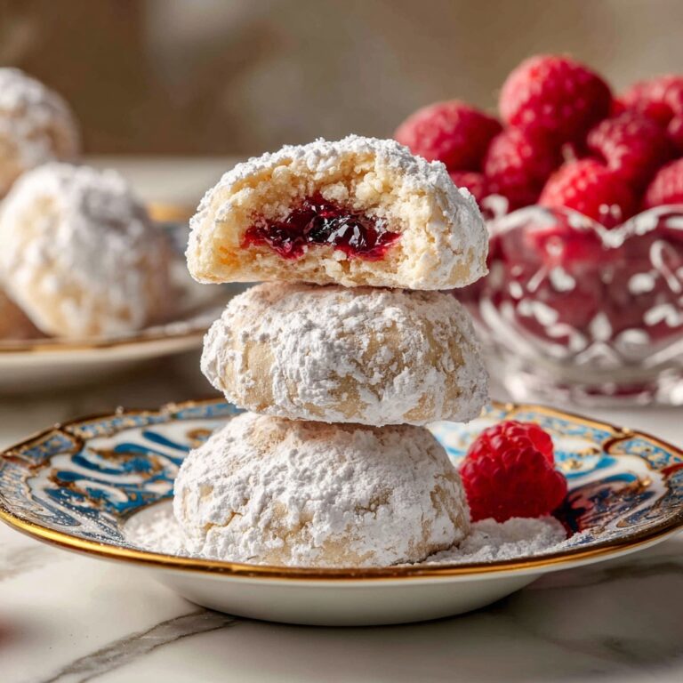 Raspberry-Filled Almond Snow Cookies Recipe