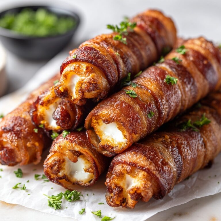 Air Fryer Armadillo Eggs with Bacon, Cream Cheese, and Honey BBQ Sauce Recipe