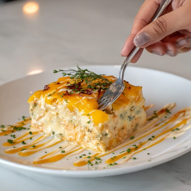 Cheesy Buffalo Chicken Lasagna with Ranch Drizzle Recipe