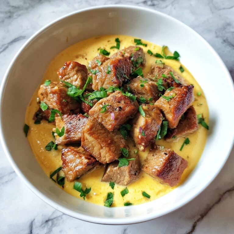 Garlic Butter Steak Bites with Parmesan Cream Sauce Recipe