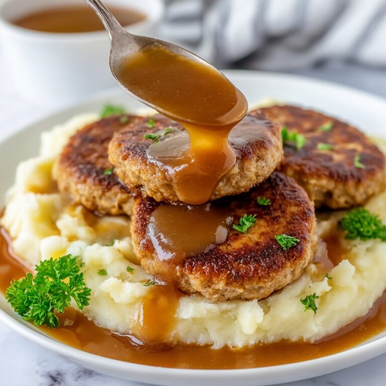 Creamy Mushroom Salisbury Steak with Mashed Potatoes Recipe