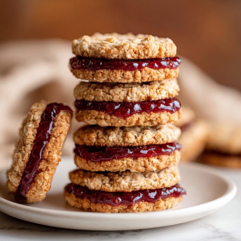 Healthy Flourless Peanut Butter & Jelly Cookie Sandwiches Recipe