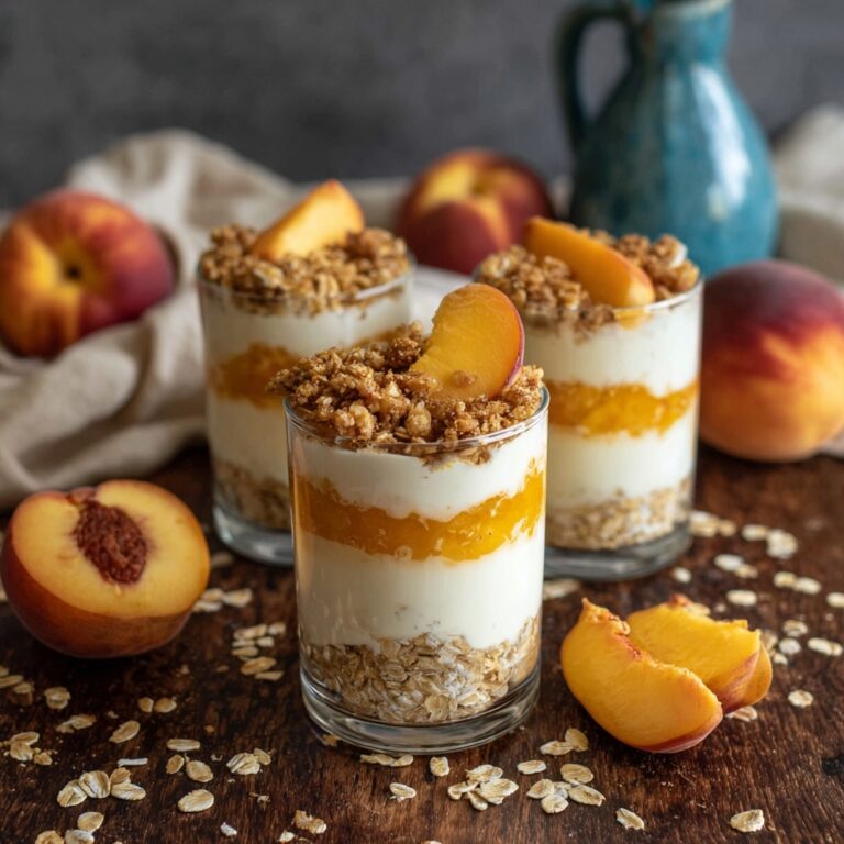 Peach Cobbler Overnight Oats Recipe