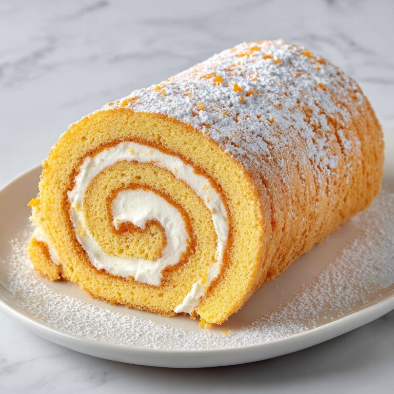 Pumpkin Swiss Roll with Cream Filling Recipe