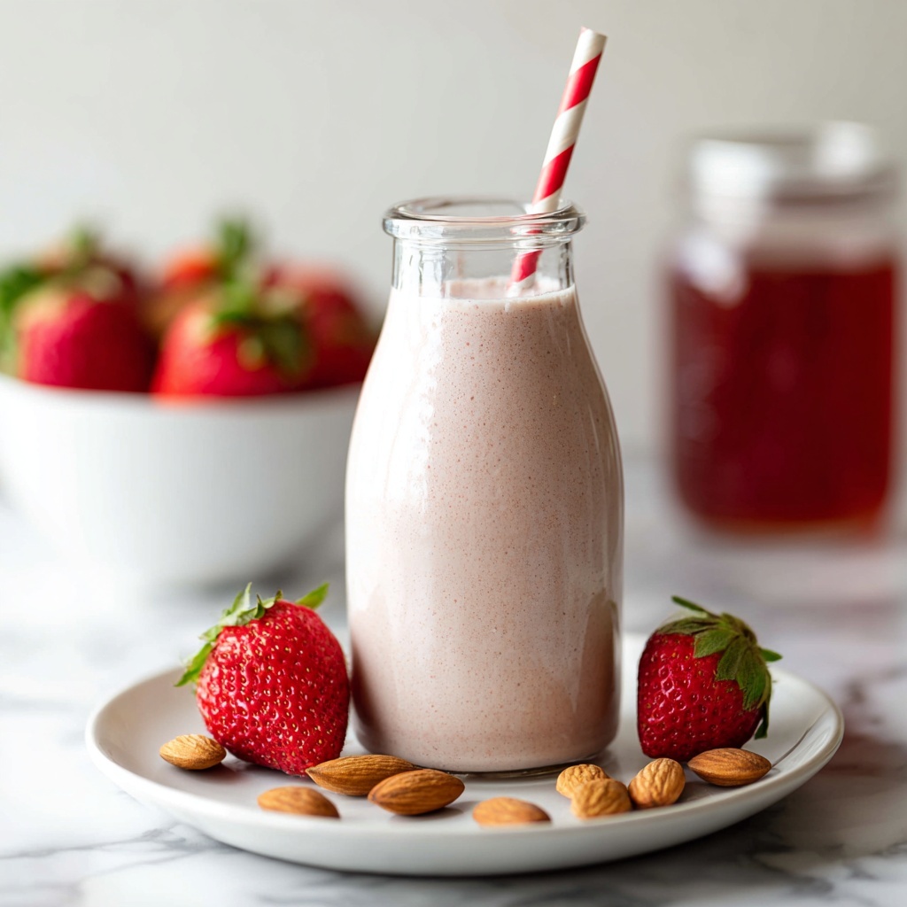 Creamy Strawberry Almond Milk Recipe - Recipe Image