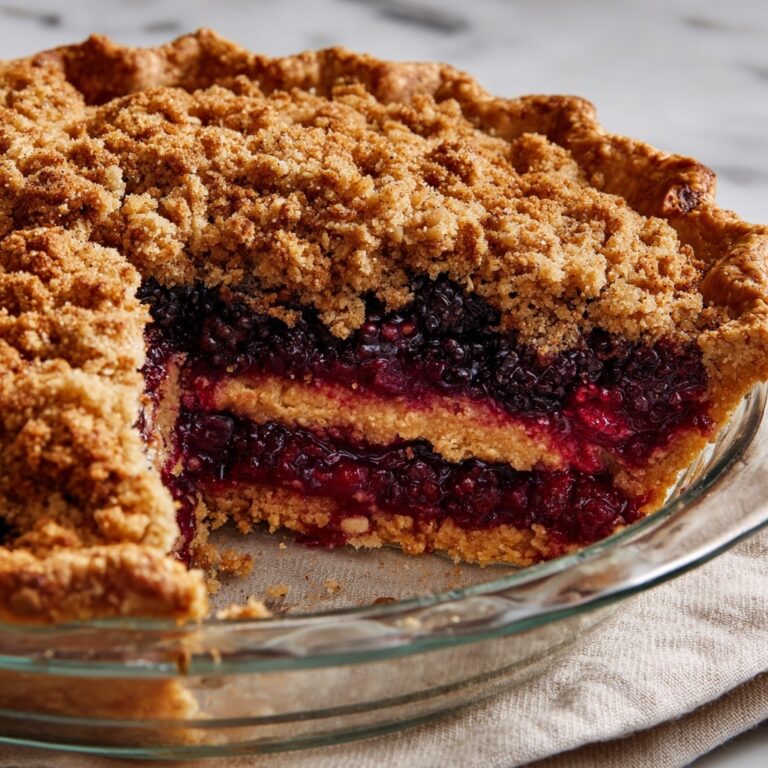 Triple Berry Rhubarb Pie with Streusel Topping Recipe