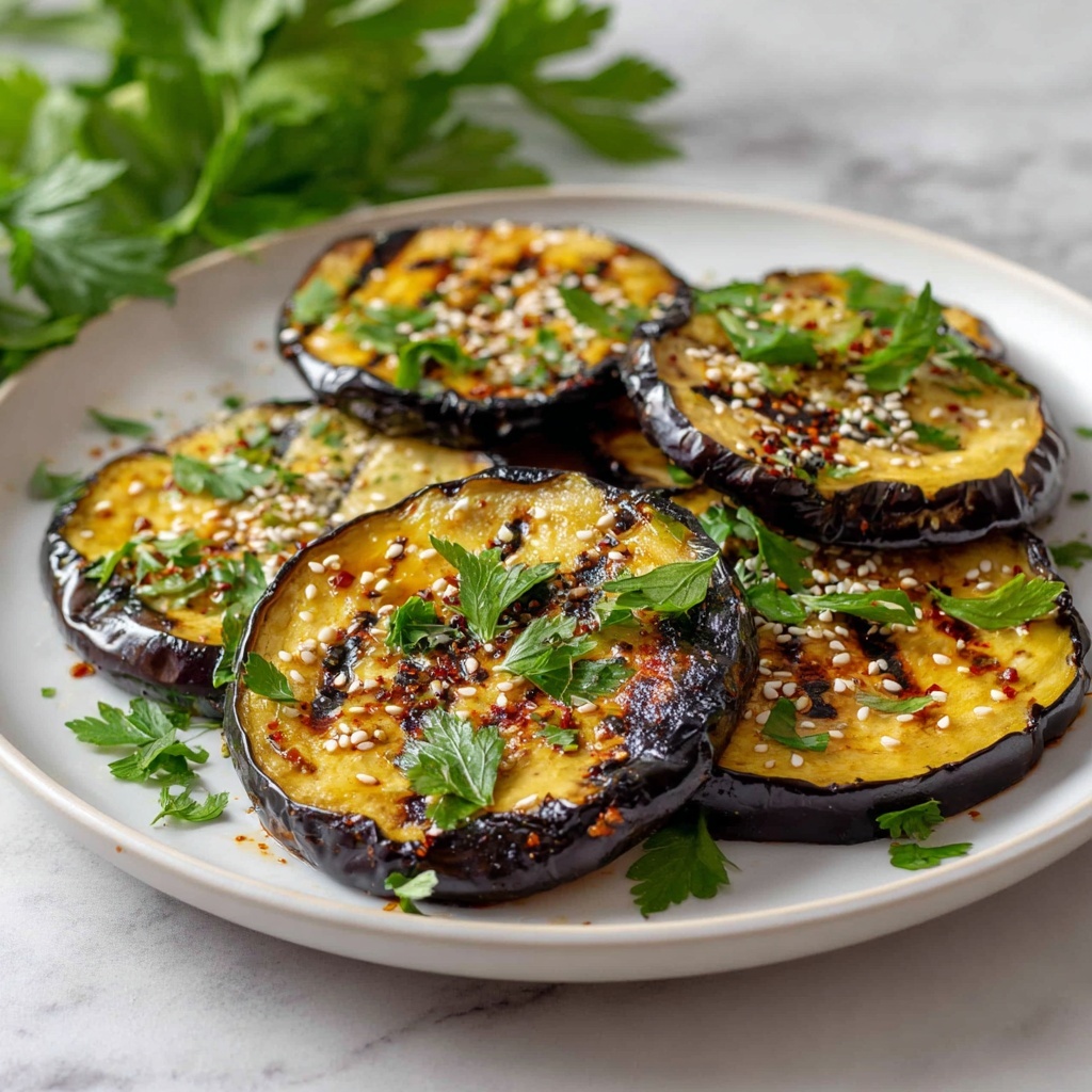 Grilled Japanese Eggplant with Creamy Tahini Sauce Recipe - Recipe Image