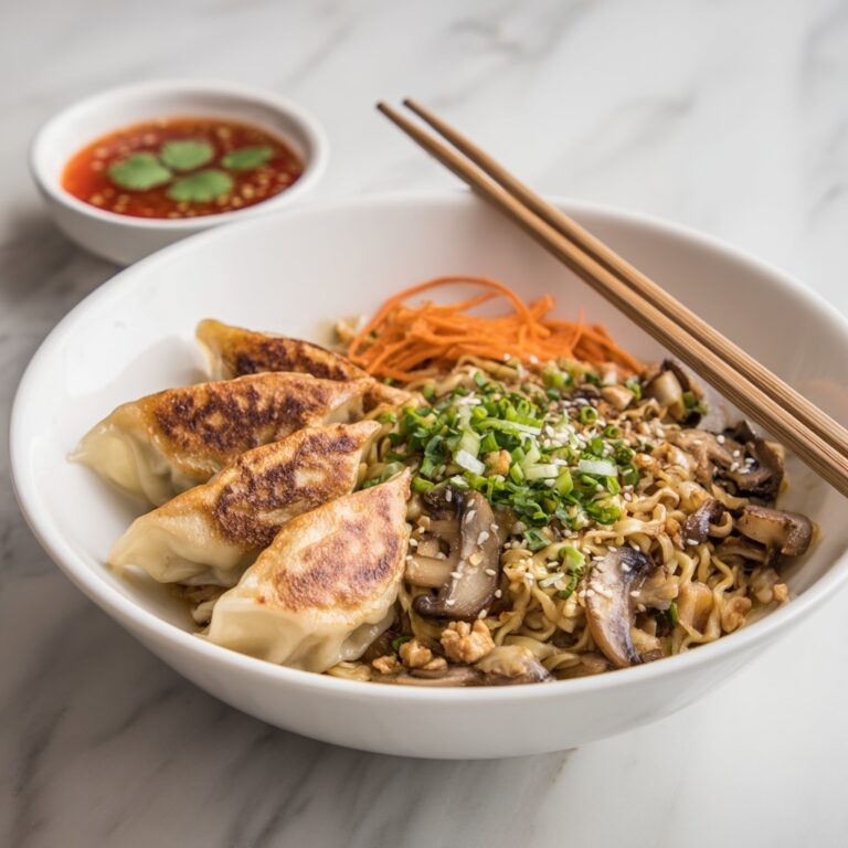 Potsticker Noodle Bowls with Vegetables and Broth Recipe