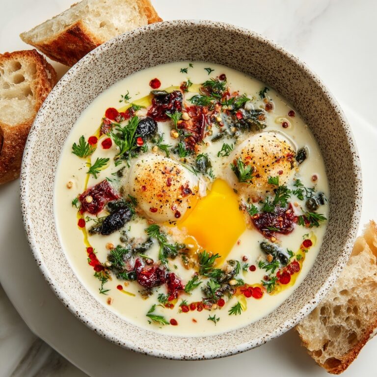 Turkish Eggs with Creamy Herbed Yogurt and Spiced Butter Sauce Recipe