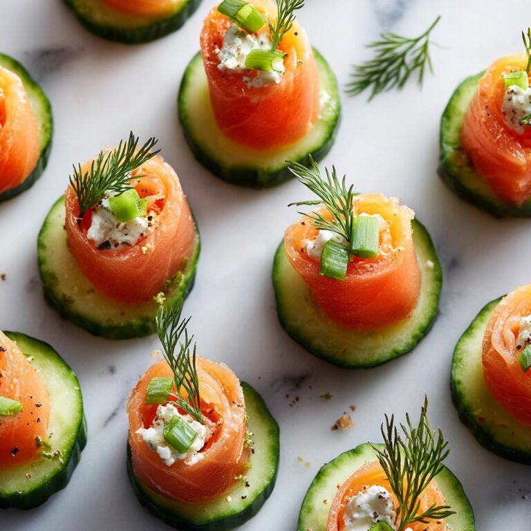 Delicious Cucumber Slices with Smoked Salmon Hearts Recipe