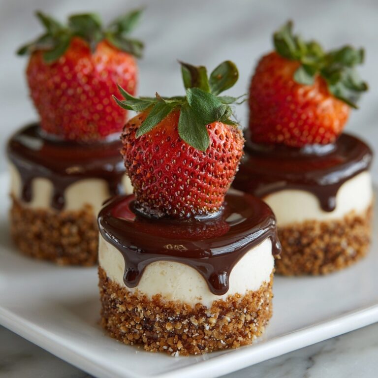 Chocolate-Dipped Strawberry Mini Cheesecakes Recipe