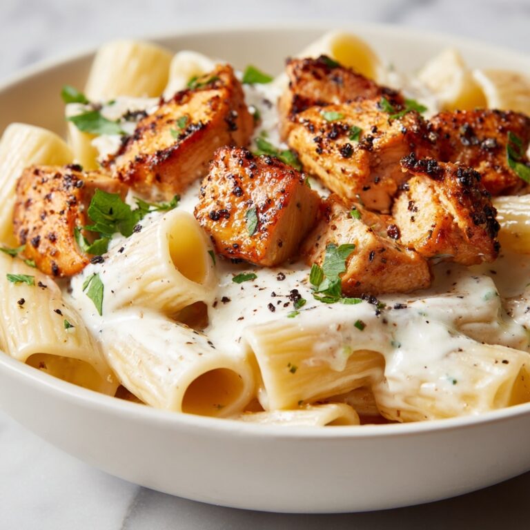 Creamy Garlic Butter Chicken and Rigatoni in Parmesan Sauce Recipe
