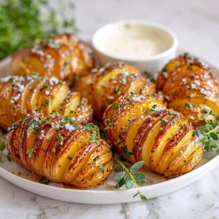 Hasselback Potatoes with Garlic, Herbs, and Parmesan Recipe