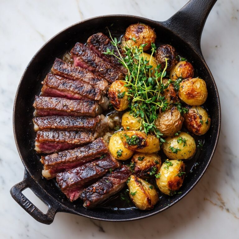 Garlic Butter Steak with Roasted Brussels Sprouts and Butternut Squash Recipe
