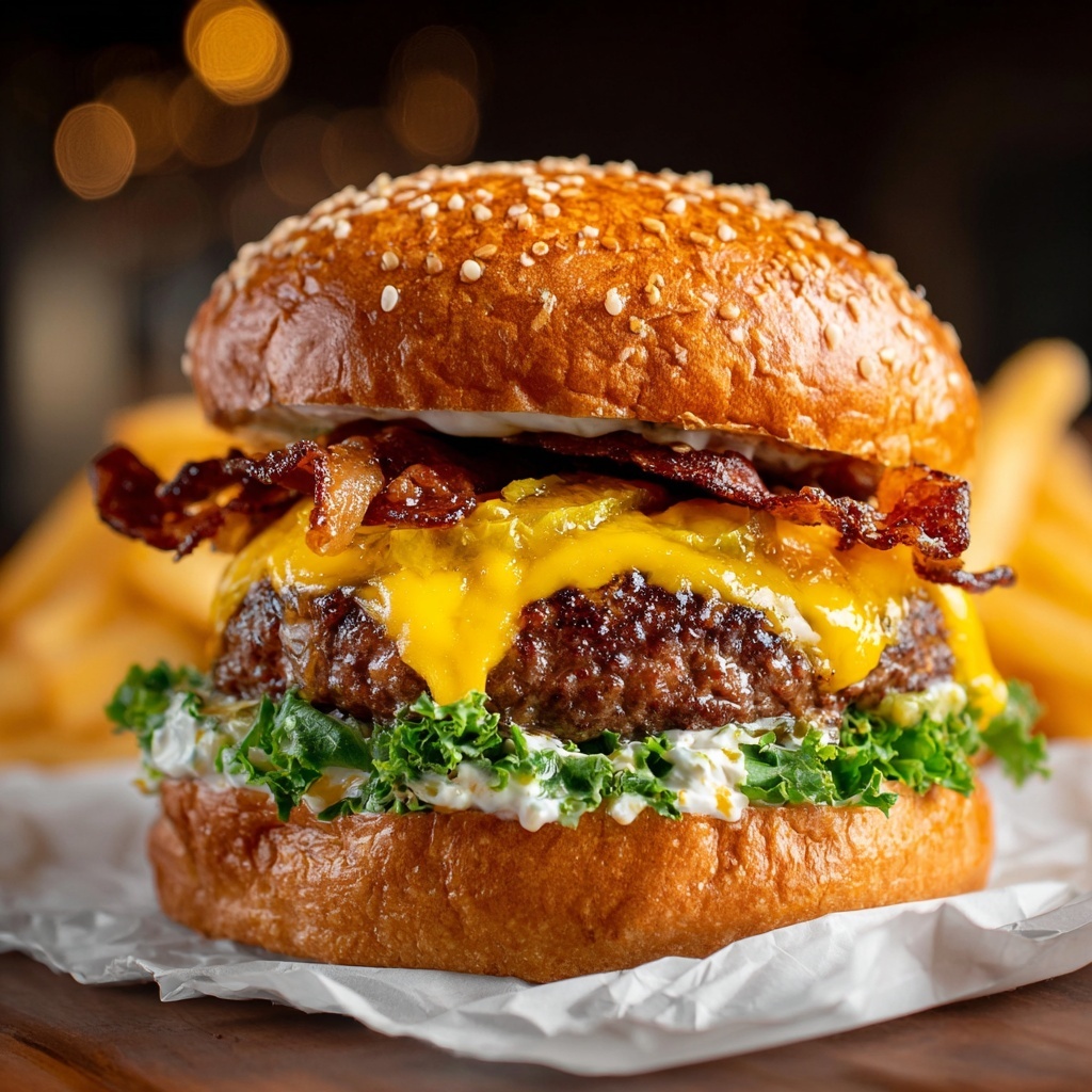 Irresistible Smash Burger with Crispy Bacon and Melty Cheese Recipe - Recipe Image