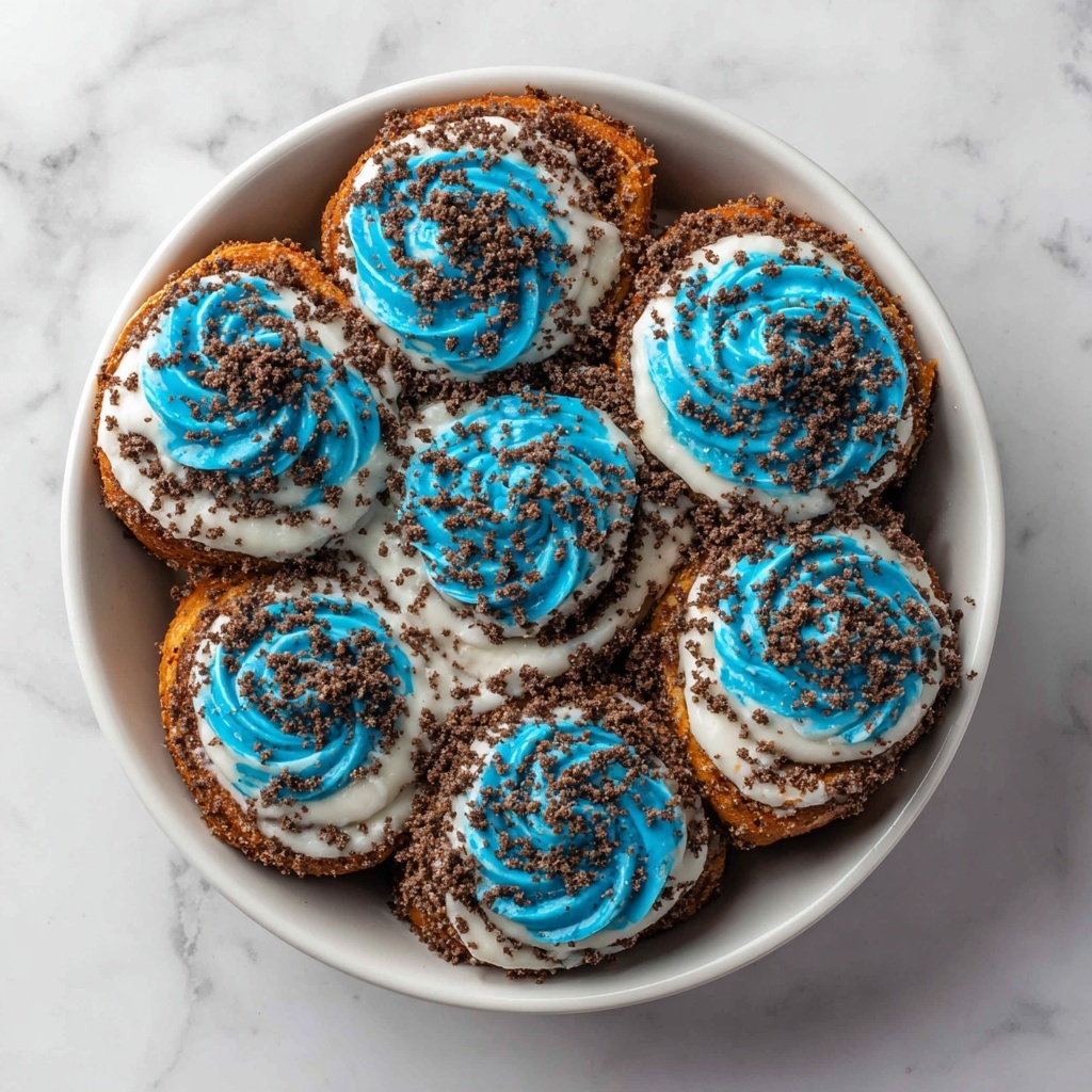 Cookie Monster Cinnamon Rolls Recipe - Recipe Image
