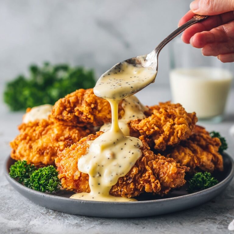 Crispy Fried Chicken with Creamy Homemade Gravy Recipe