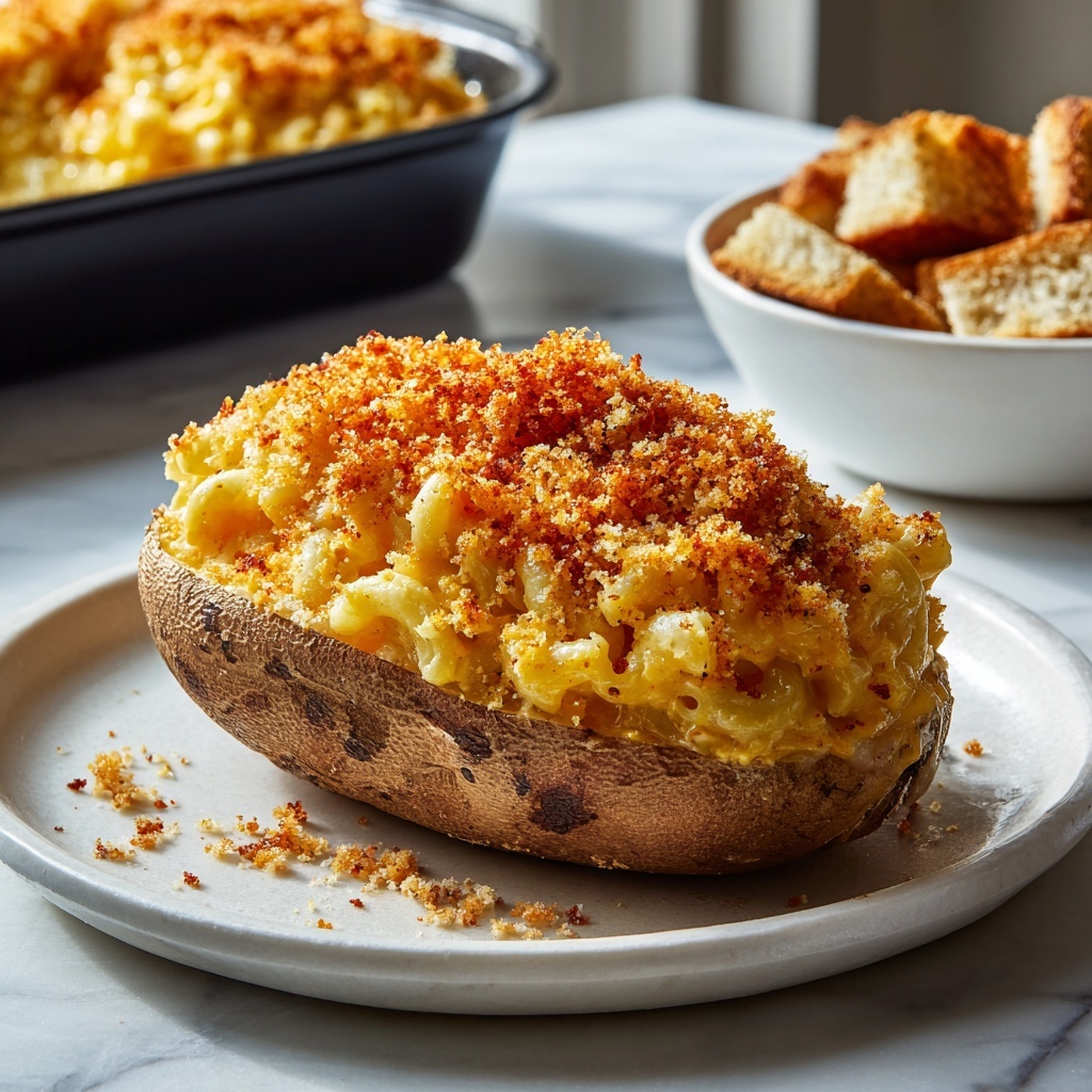 Loaded Mac and Cheese Stuffed Baked Potatoes You’ll Crave Recipe - Recipe Image