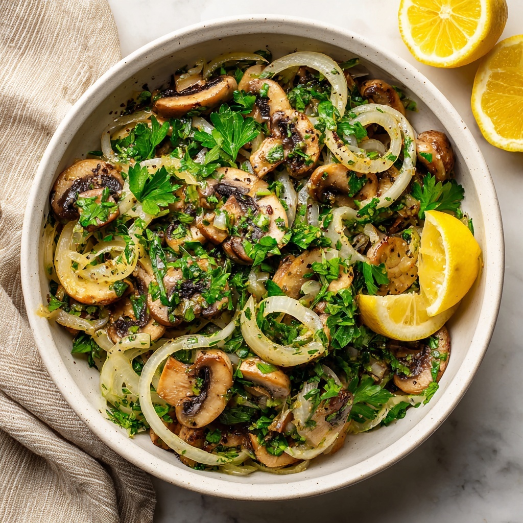 Sautéed Mushrooms and Onions with Lemon and Worcestershire Recipe - Recipe Image