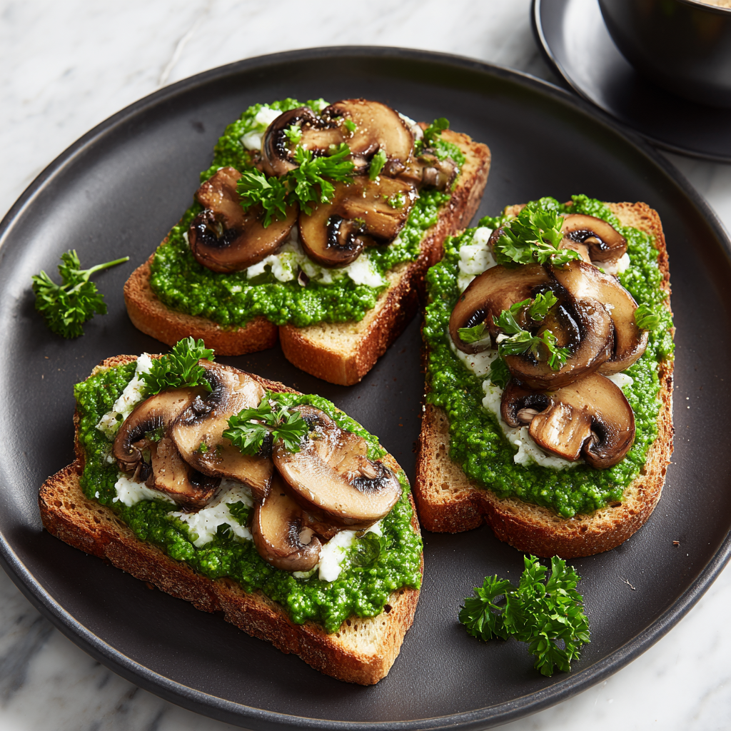 Vegan Mushroom Pesto Sandwich Recipe - Recipe Image