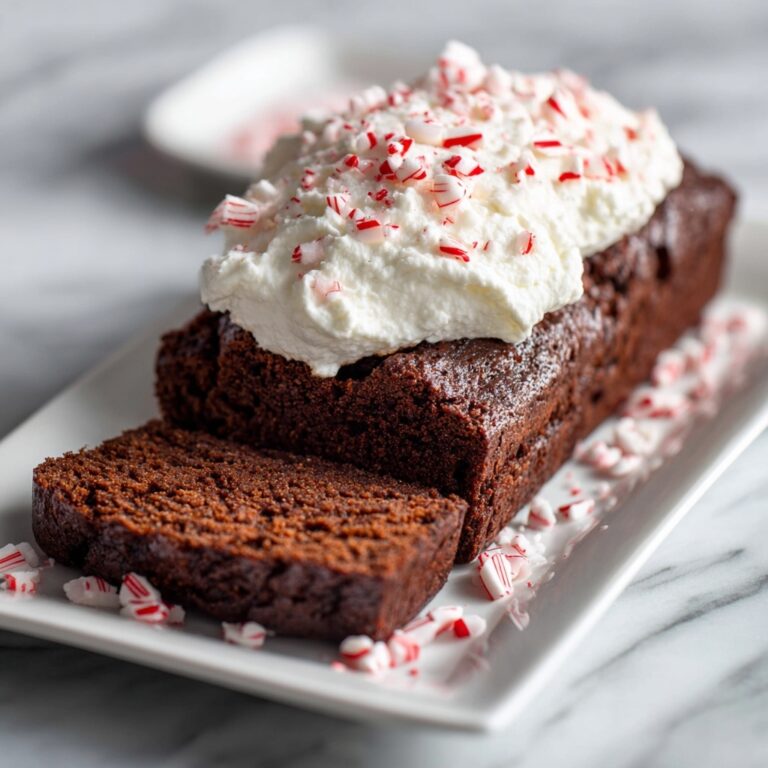 Chocolate Peppermint Bread with Frosted Candy Cane Topping Recipe