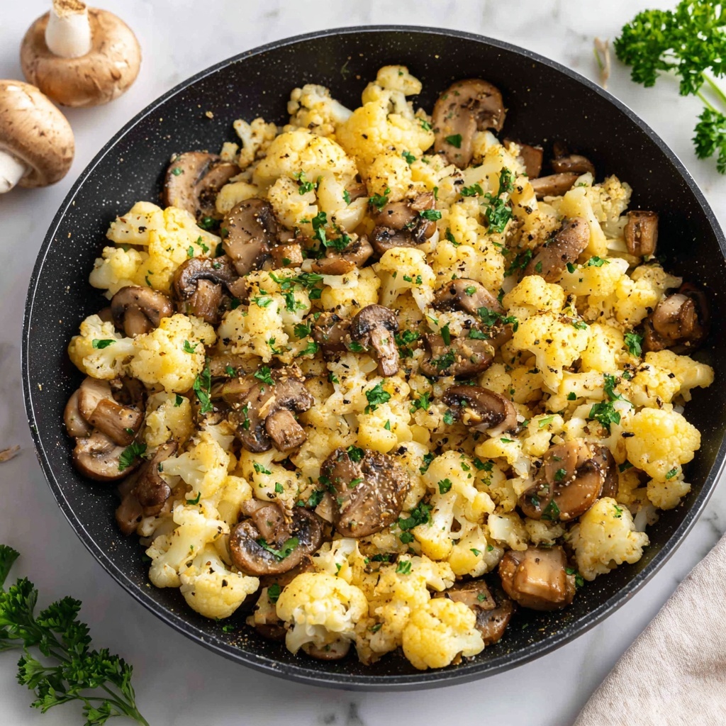 Garlic Mushrooms Cauliflower Skillet in Just 25 Minutes Recipe - Recipe Image