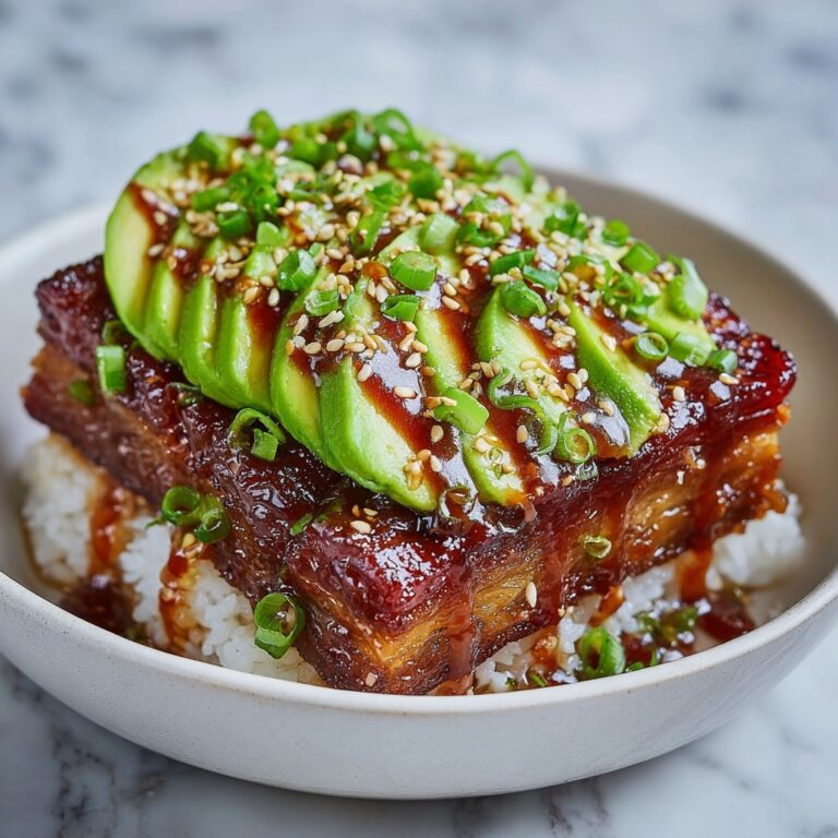 Teriyaki Chicken Avocado Rice Stack Recipe