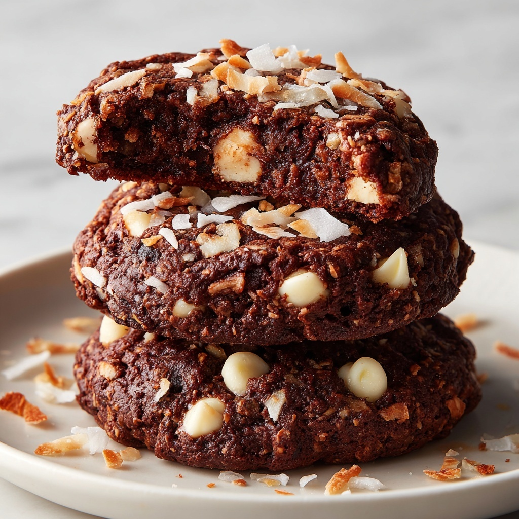 Easy Chocolate Coconut Cookies Recipe - Recipe Image