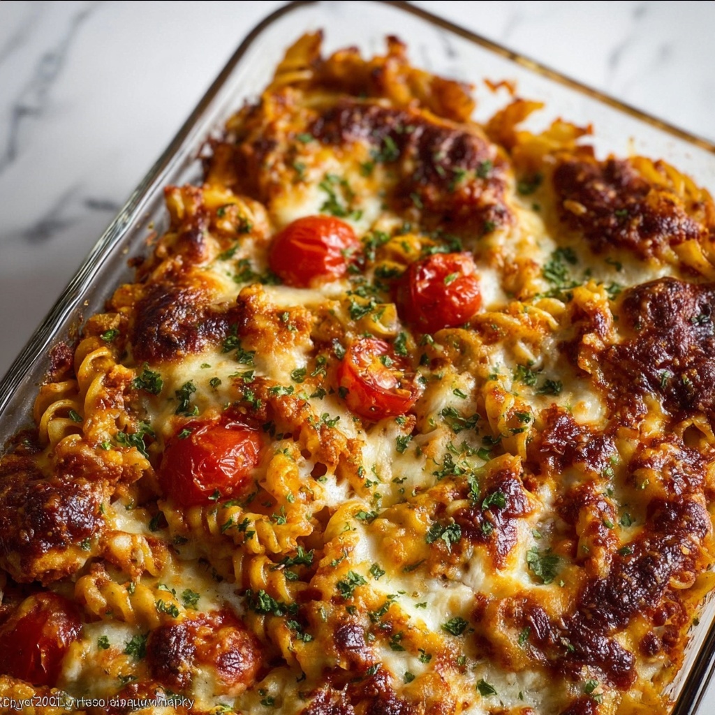 Cheesy Chicken Parmesan Casserole Recipe - Recipe Image