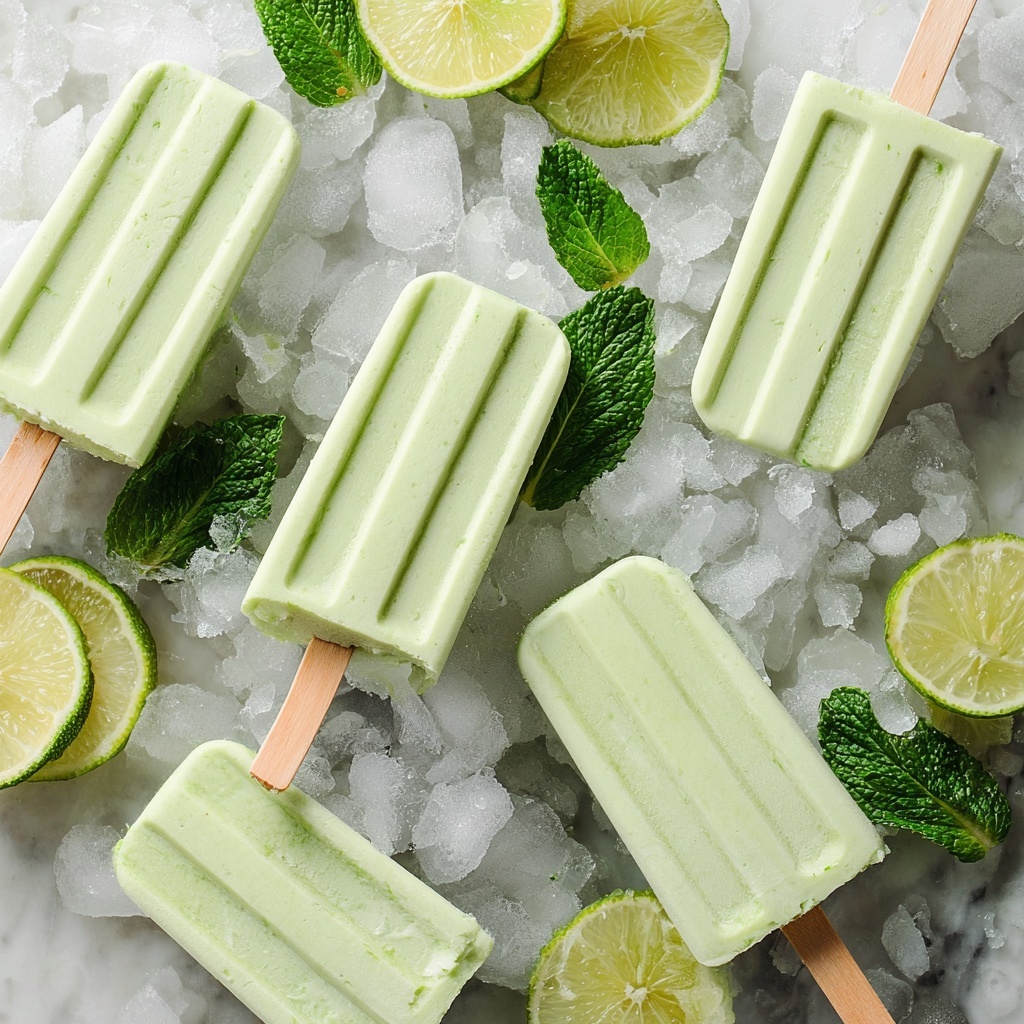 Lime Mint Avocado Coconut Yogurt Popsicles Recipe - Recipe Image