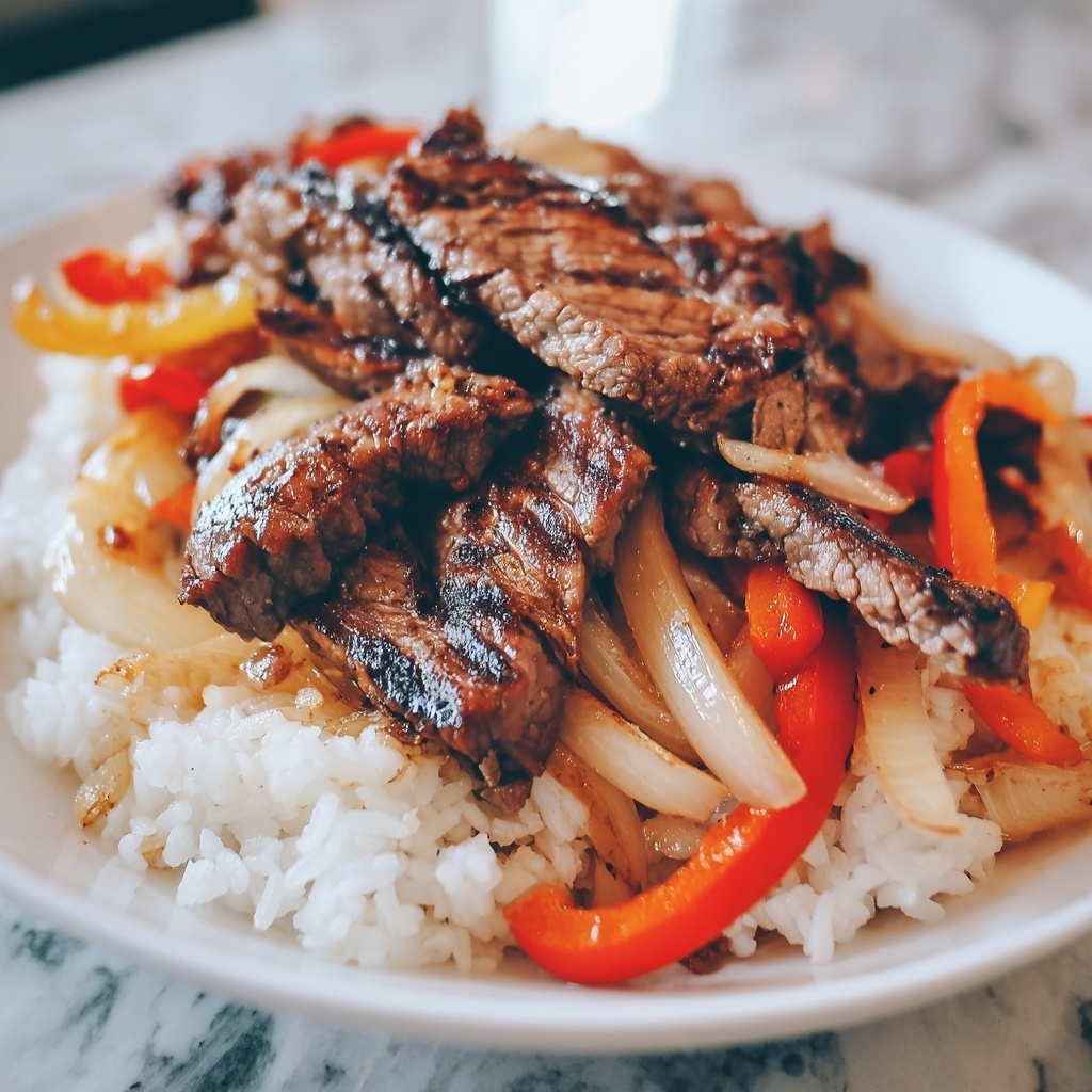 Sizzling Chinese Pepper Steak with Onions Recipe - Recipe Image
