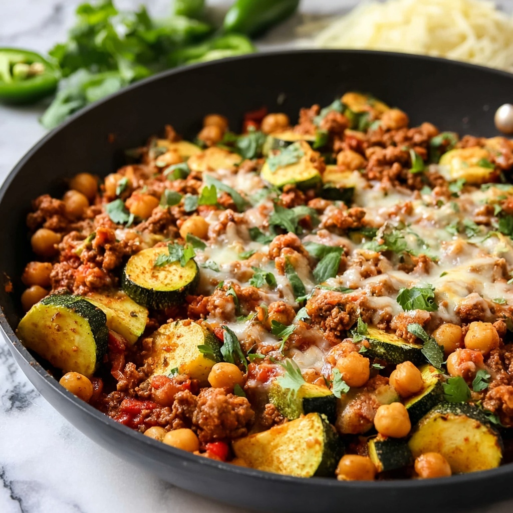 Ground Turkey Zucchini Chickpea Skillet Recipe - Recipe Image
