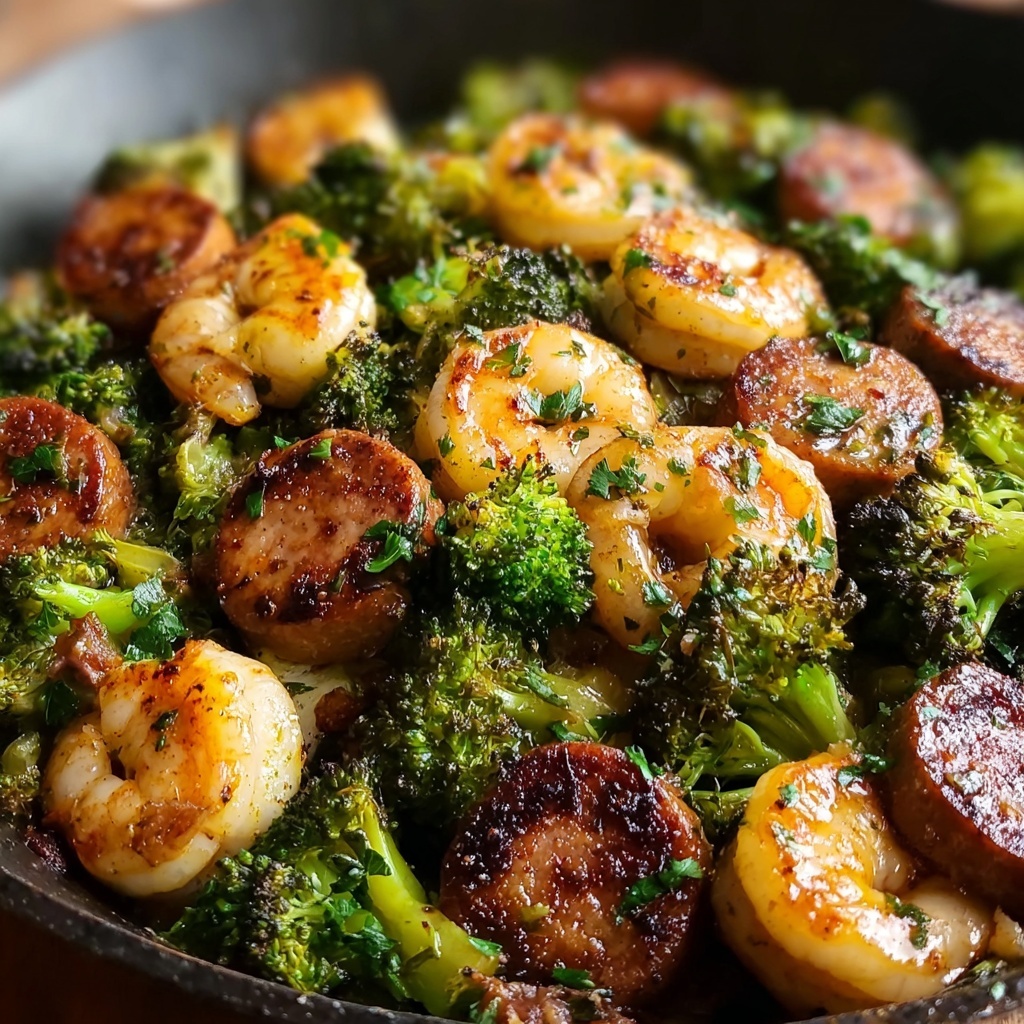 Honey Garlic Shrimp and Sausage with Broccoli Recipe - Recipe Image