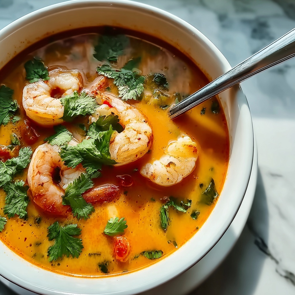 Creamy Thai Shrimp Coconut Curry Soup Recipe - Recipe Image