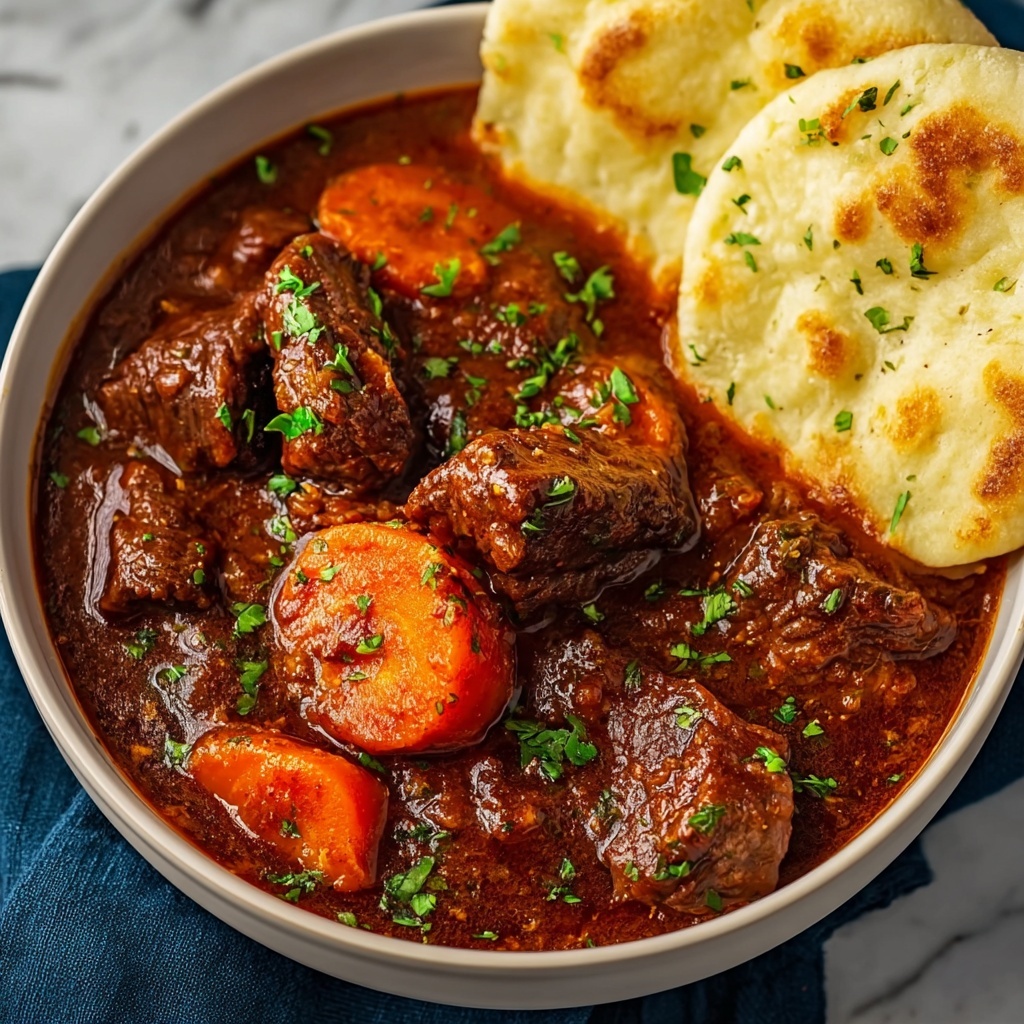 Savory Spicy African Beef Stew with Fluffy Chapati and Vibrant Slaw Recipe - Recipe Image