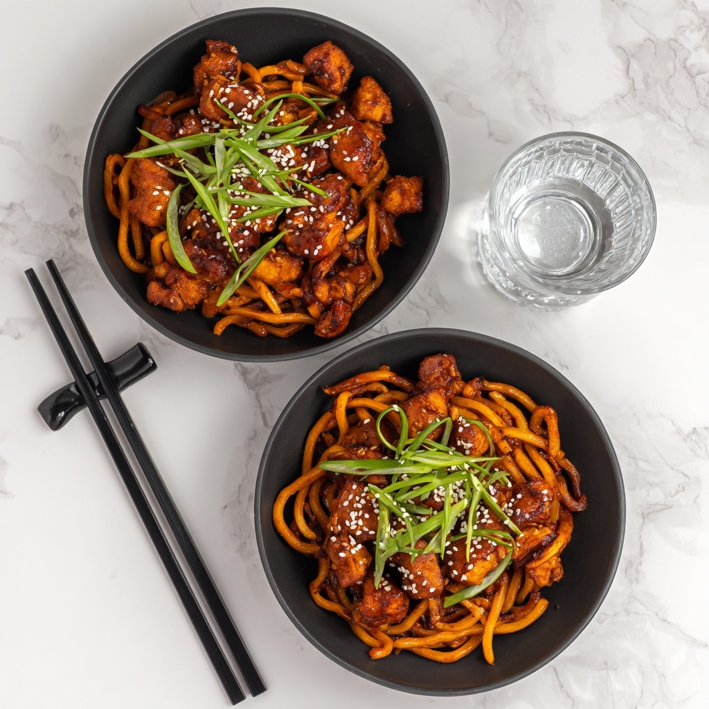 Slow Cooker Honey Garlic Chicken Noodles Recipe - Recipe Image