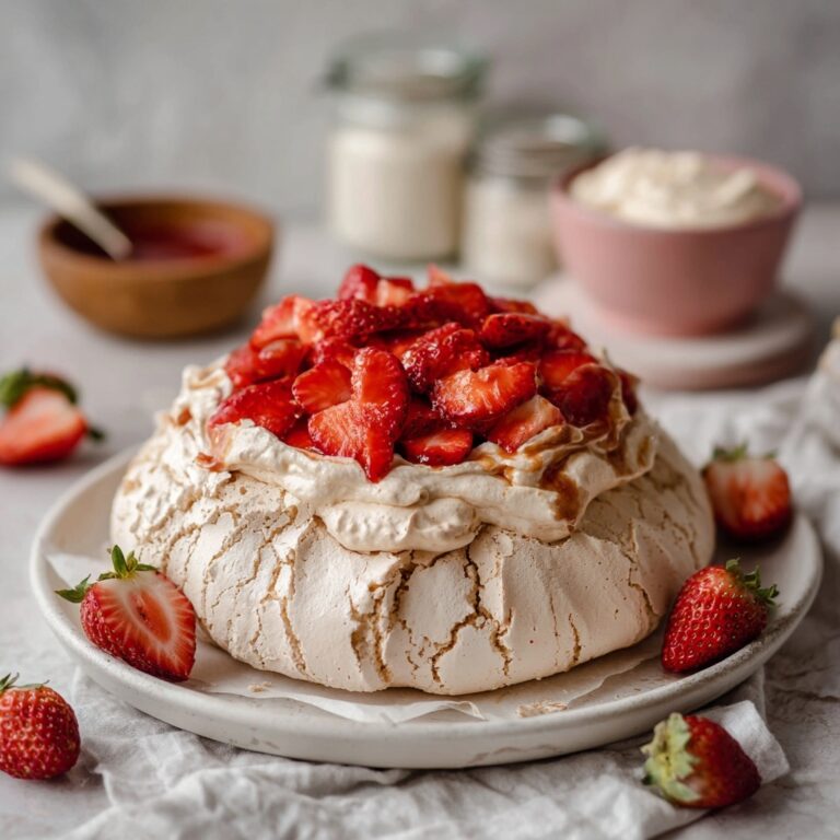 Vegan Pavlova with Strawberry Topping Recipe