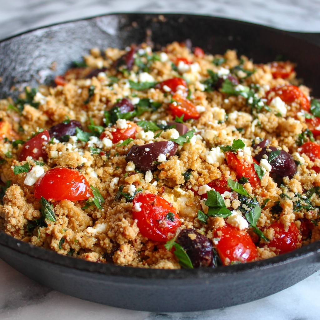 Mediterranean Keto Ground Chicken Skillet with Olives and Feta Recipe - Recipe Image