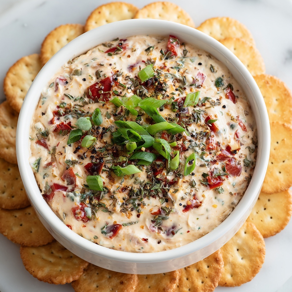 Easiest Party Appetizer: Cream Cheese and Cheddar Dip with Green Onions and Bell Peppers Recipe - Recipe Image