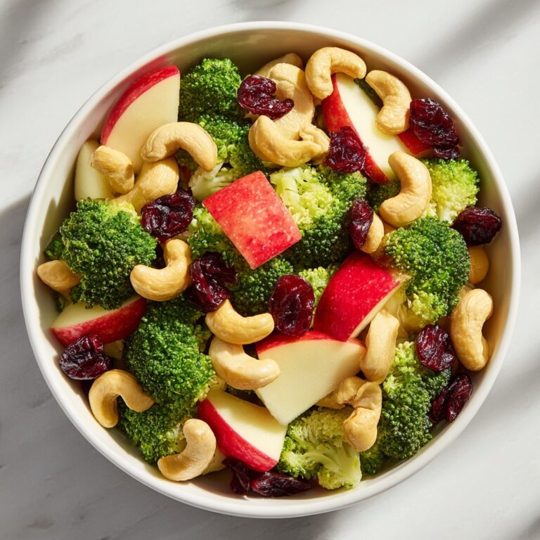 Broccoli Cashew Salad with Apples, Pears, and Cranberries Recipe