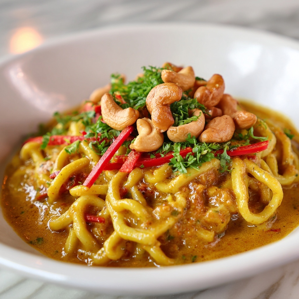 Red Pepper Cashew Pasta Recipe - Recipe Image