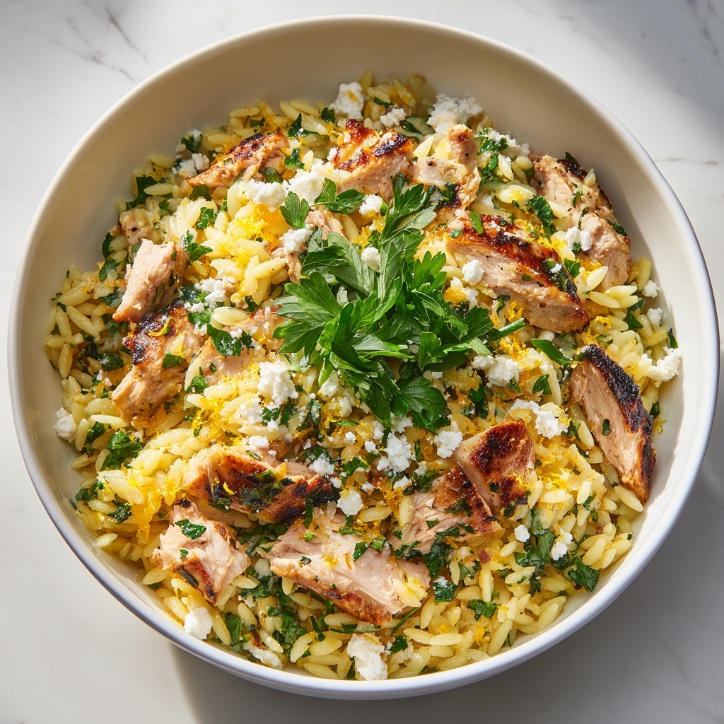 Lemon Feta Chicken Orzo: A Bright and Cheesy One-Pot Delight Recipe - Recipe Image