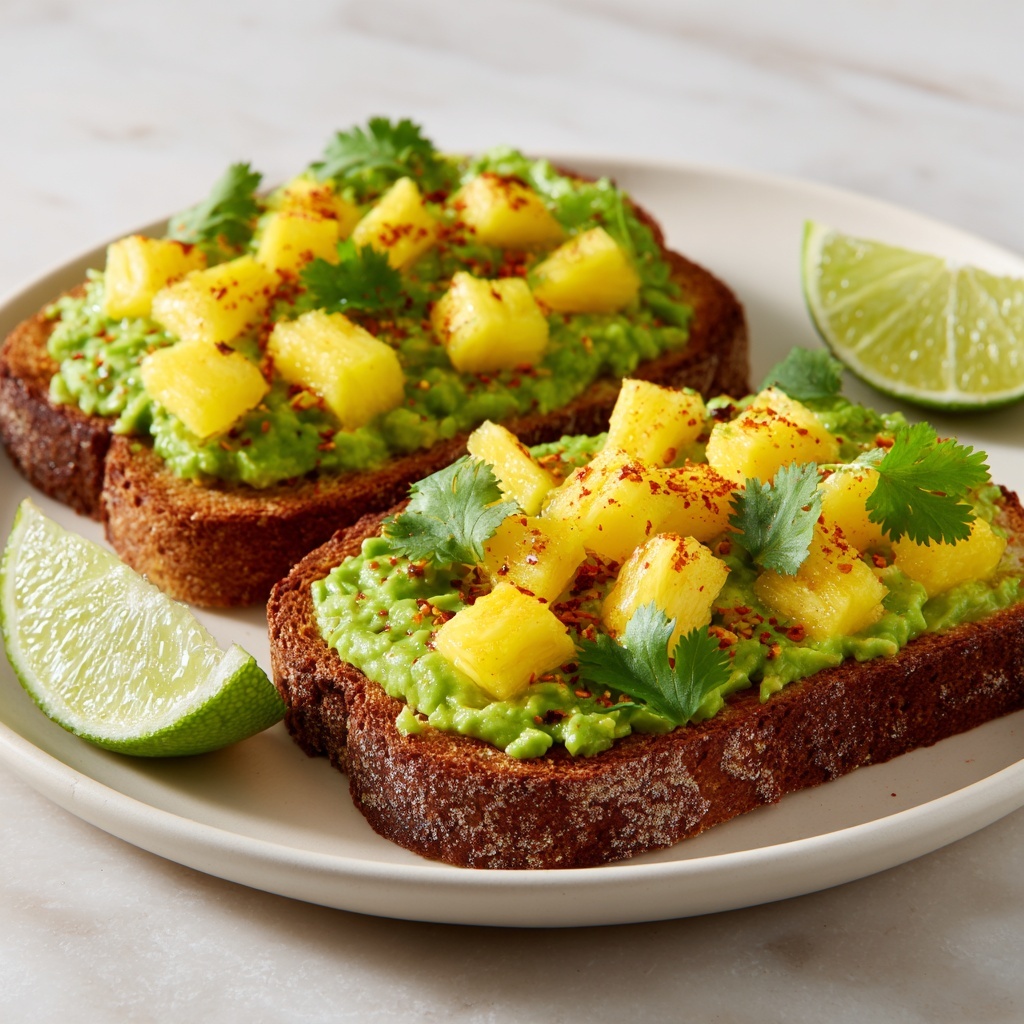 Tropical Avocado Toast with Mango and Pineapple Recipe - Recipe Image