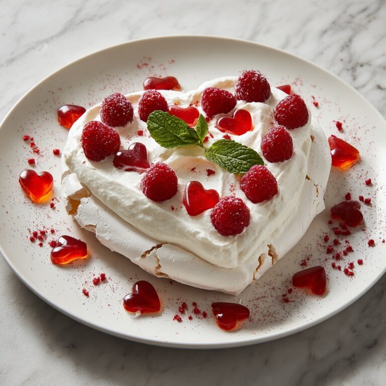 Heart-Shaped Pavlova with Fresh Berries and Cream Recipe