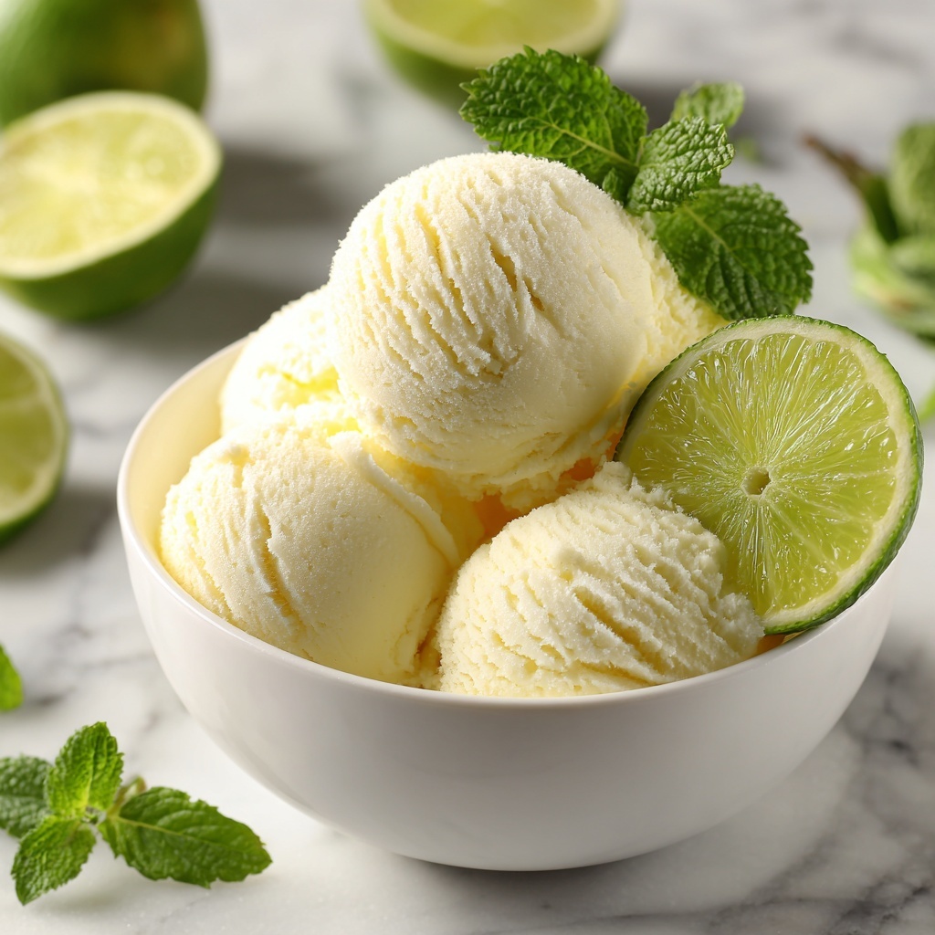 Refreshing Lime Sorbet: A Zesty Homemade Treat to Enjoy Recipe - Recipe Image