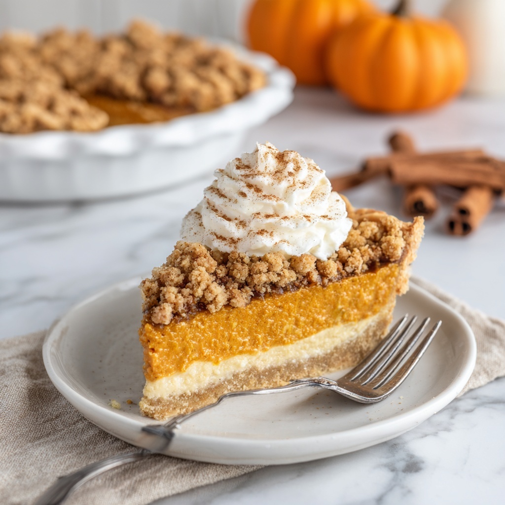 Apple Butter Pumpkin Pie with Streusel Topping Recipe - Recipe Image