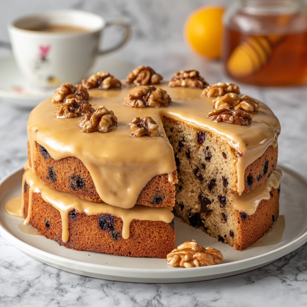 Date Walnut Cake with Orange Blossom Syrup Recipe - Recipe Image